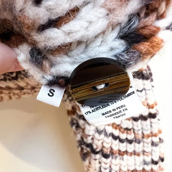 Ulla Johnson Greta Marled Alpaca Puff Sleeve Knit Striped Cardigan Sweater Small - Picture 10 of 14